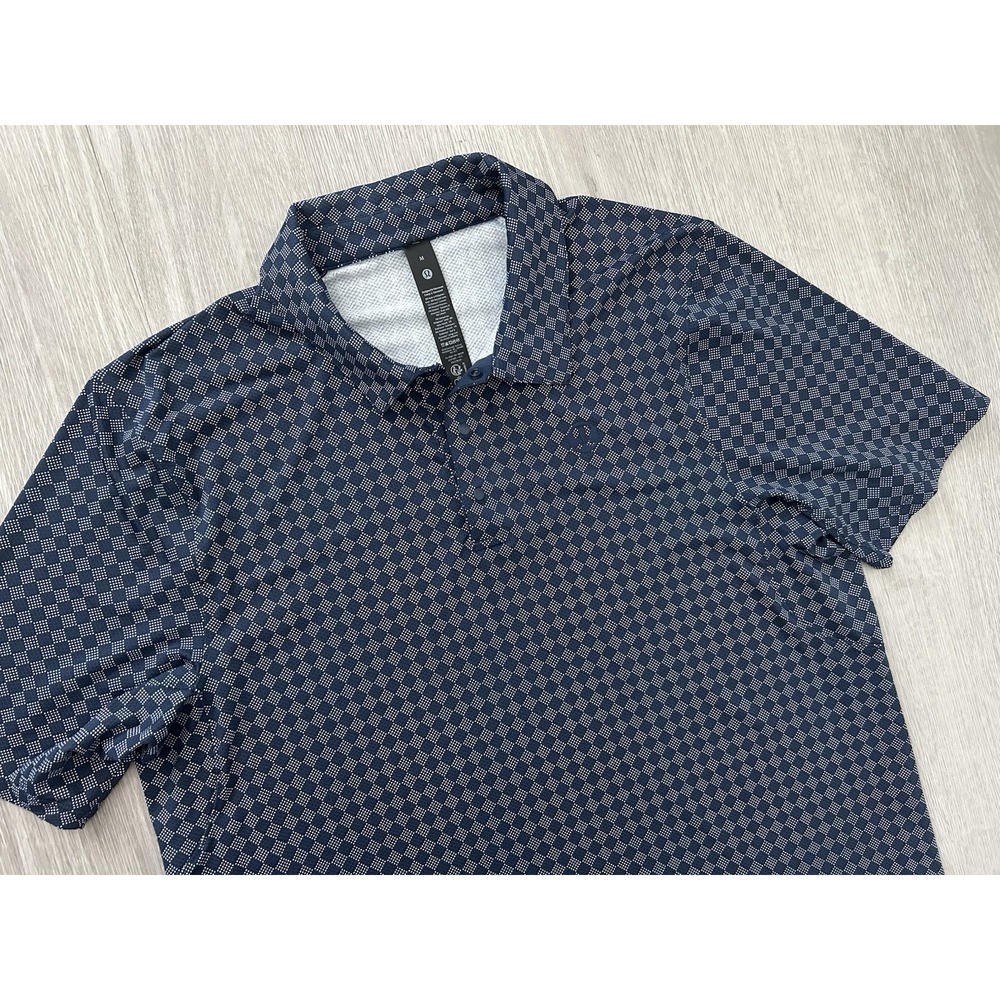 Lululemon Men's Sport Polo Diamond Logo Short Sleeve Shirt Size Medium